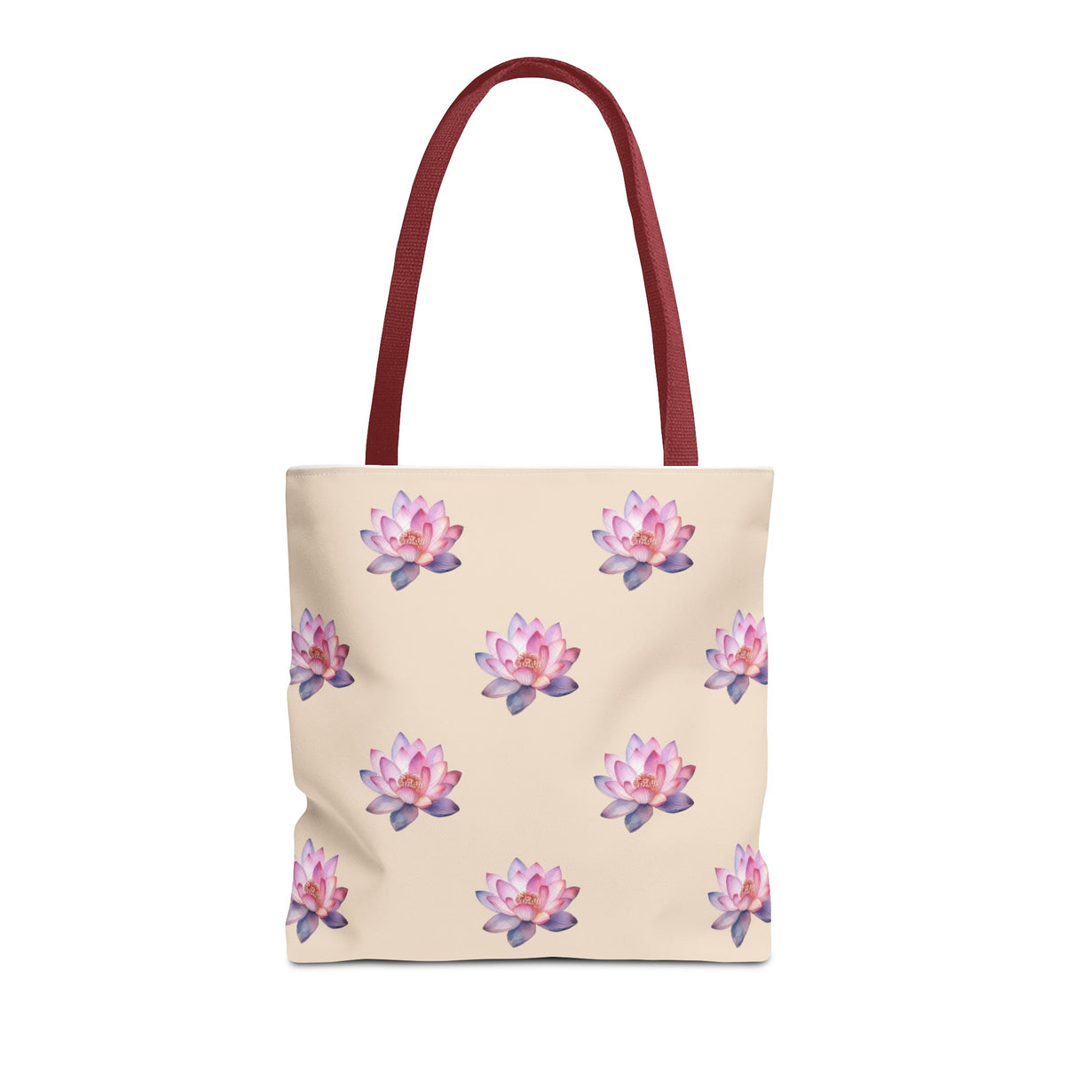 Lotus Pattern Tote Bag – Pink Watercolor Floral All-Over Print