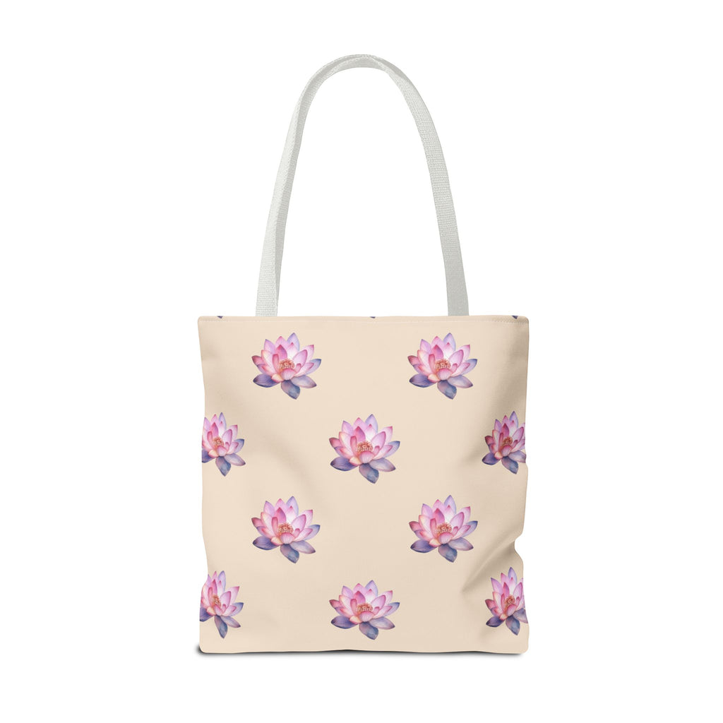 Lotus Pattern Tote Bag – Pink Watercolor Floral All-Over Print