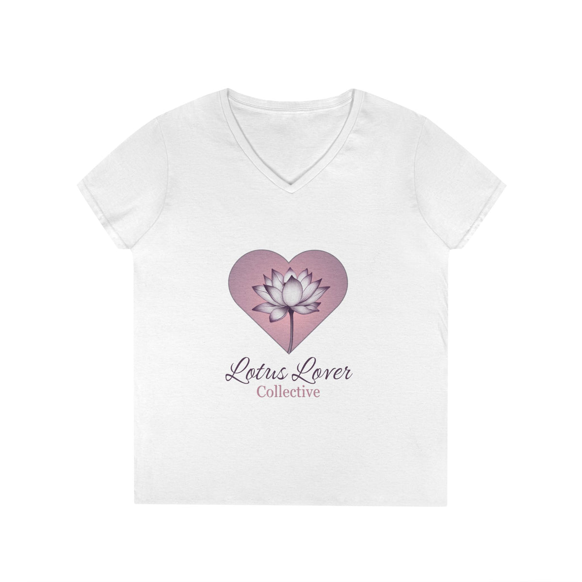 Lotus Lover Collective V-Neck Tee — Floral Heart Shirt