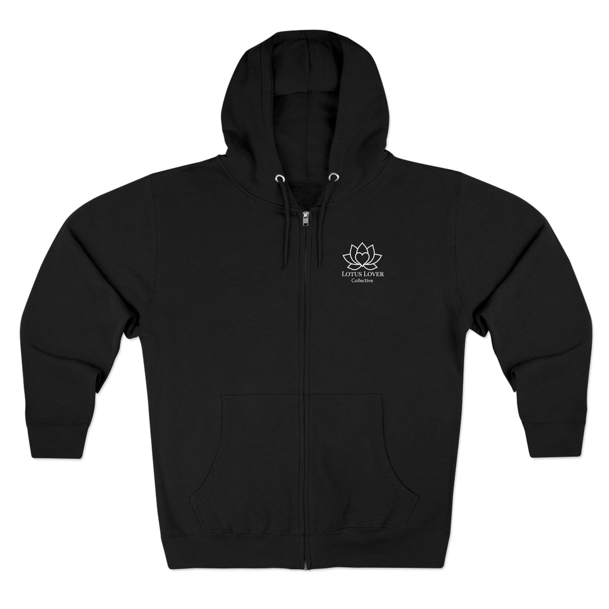 Lotus Lover Collective Zip Hoodie — Minimal Yoga & Meditation White Zip-Up