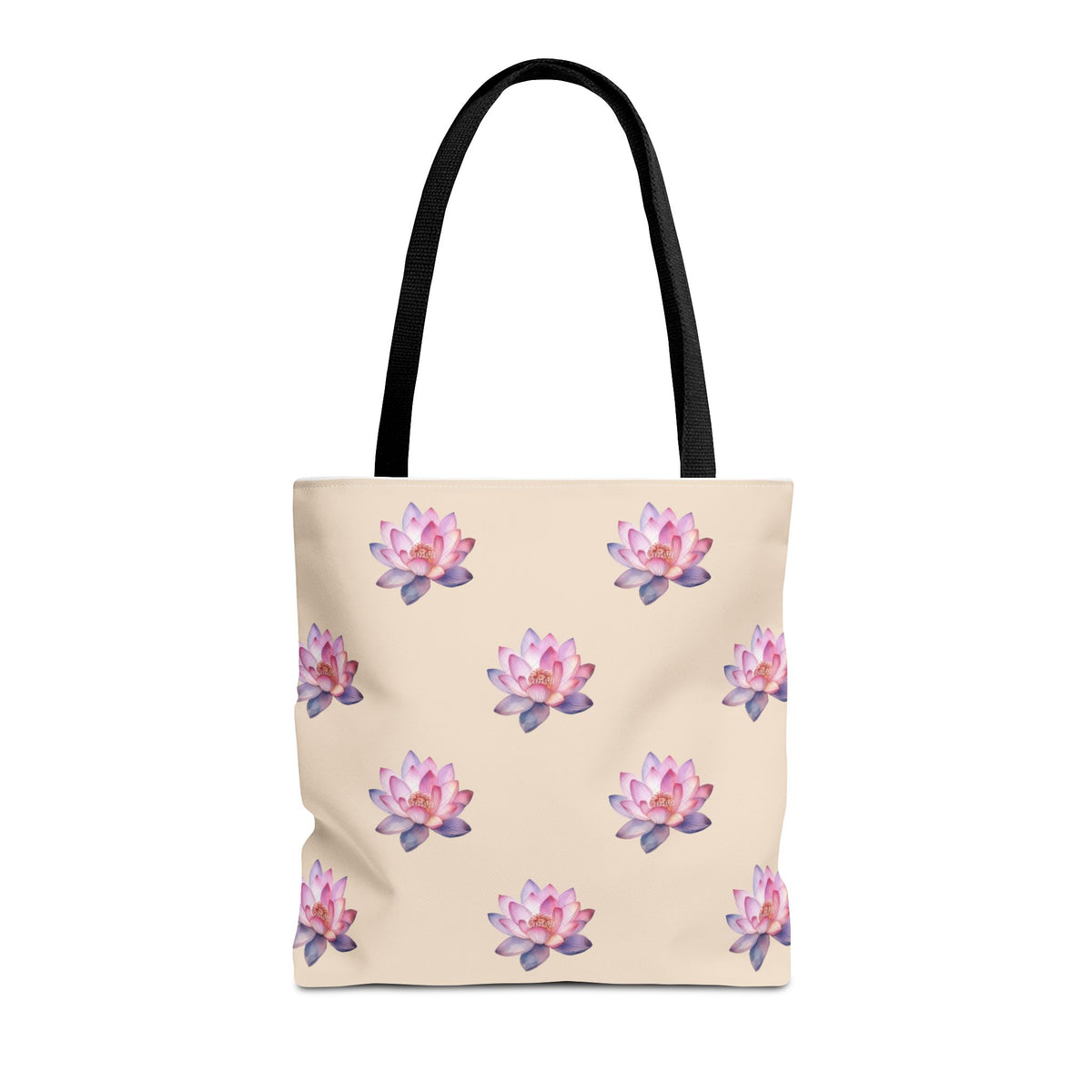 Lotus Pattern Tote Bag – Pink Watercolor Floral All-Over Print