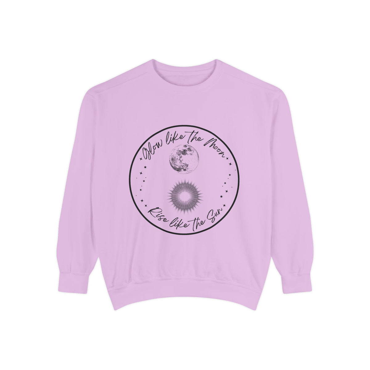 Moon & Sun Lotus Sweatshirt — "Glow Like the Moon, Rise Like the Sun"