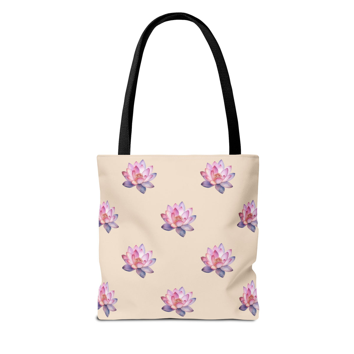 Lotus Pattern Tote Bag – Pink Watercolor Floral All-Over Print