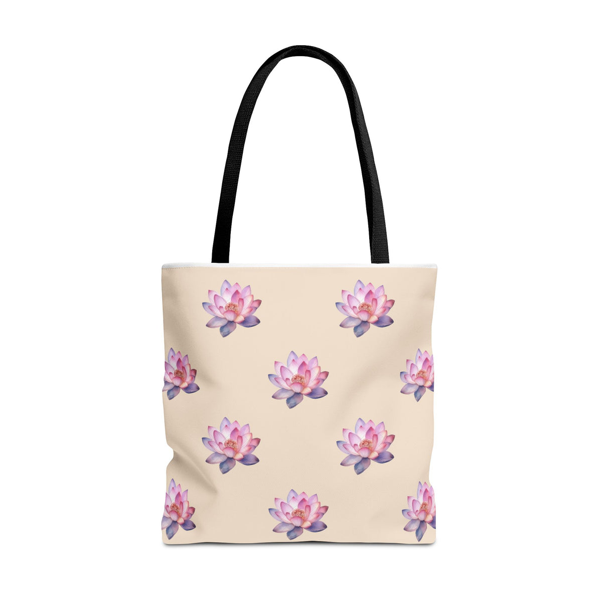 Lotus Pattern Tote Bag – Pink Watercolor Floral All-Over Print