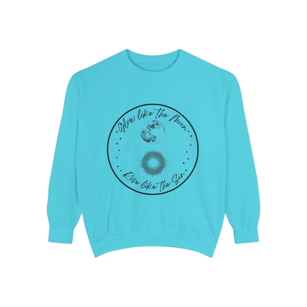 Moon & Sun Lotus Sweatshirt — "Glow Like the Moon, Rise Like the Sun"