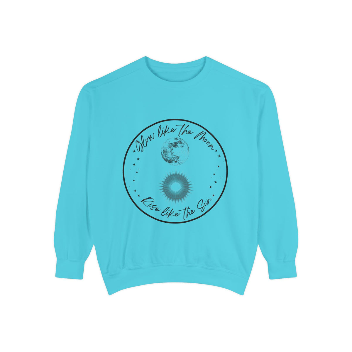 Moon & Sun Lotus Sweatshirt — "Glow Like the Moon, Rise Like the Sun"