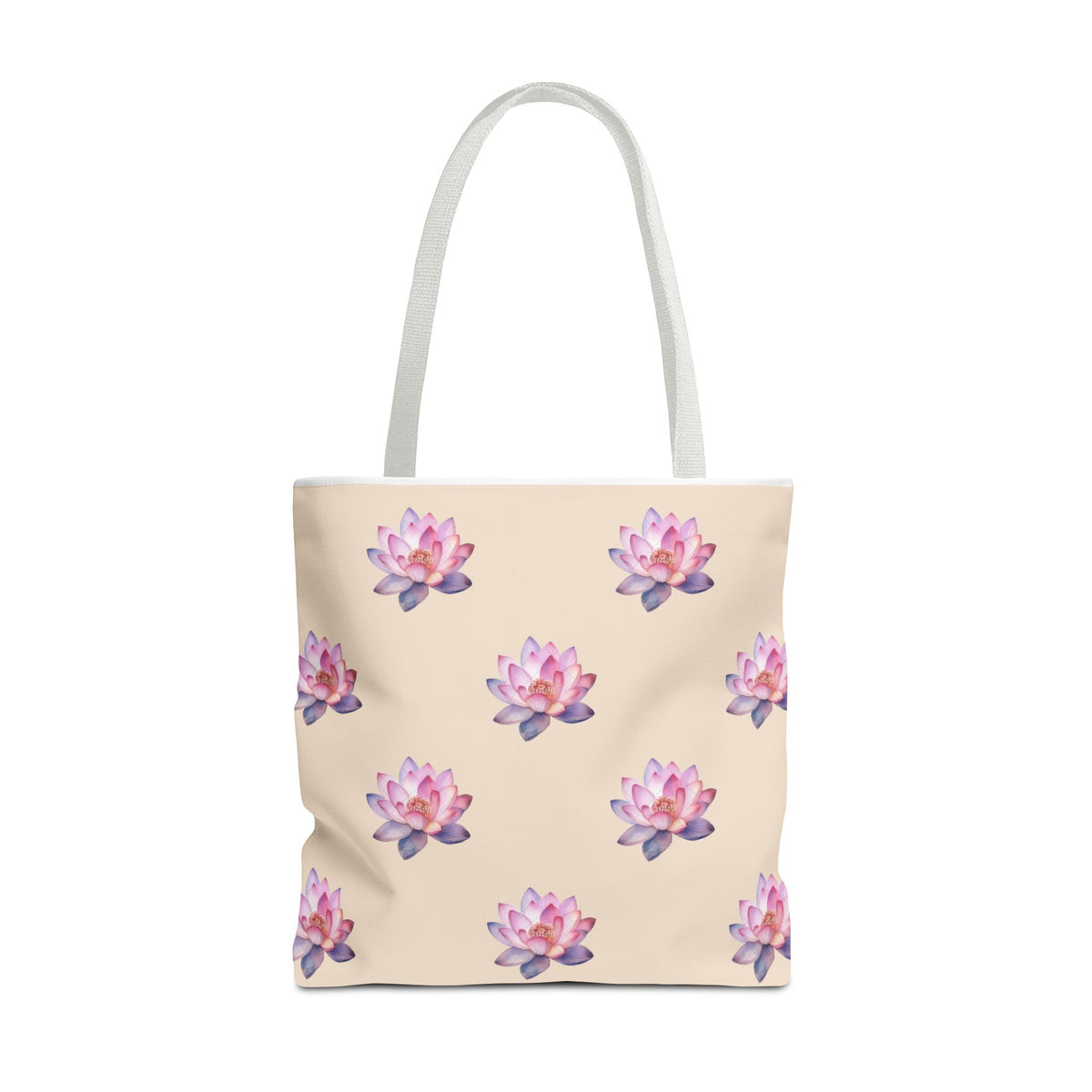 Lotus Pattern Tote Bag – Pink Watercolor Floral All-Over Print