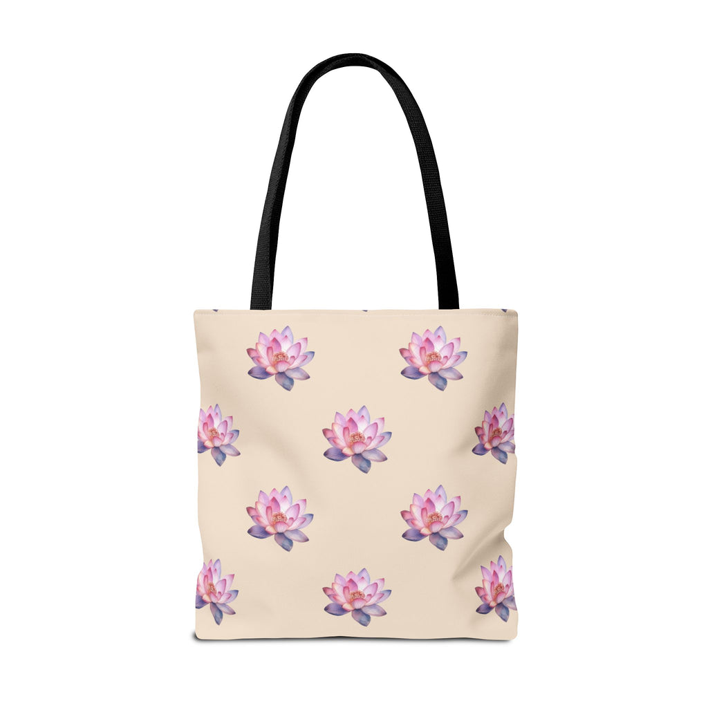 Lotus Pattern Tote Bag – Pink Watercolor Floral All-Over Print