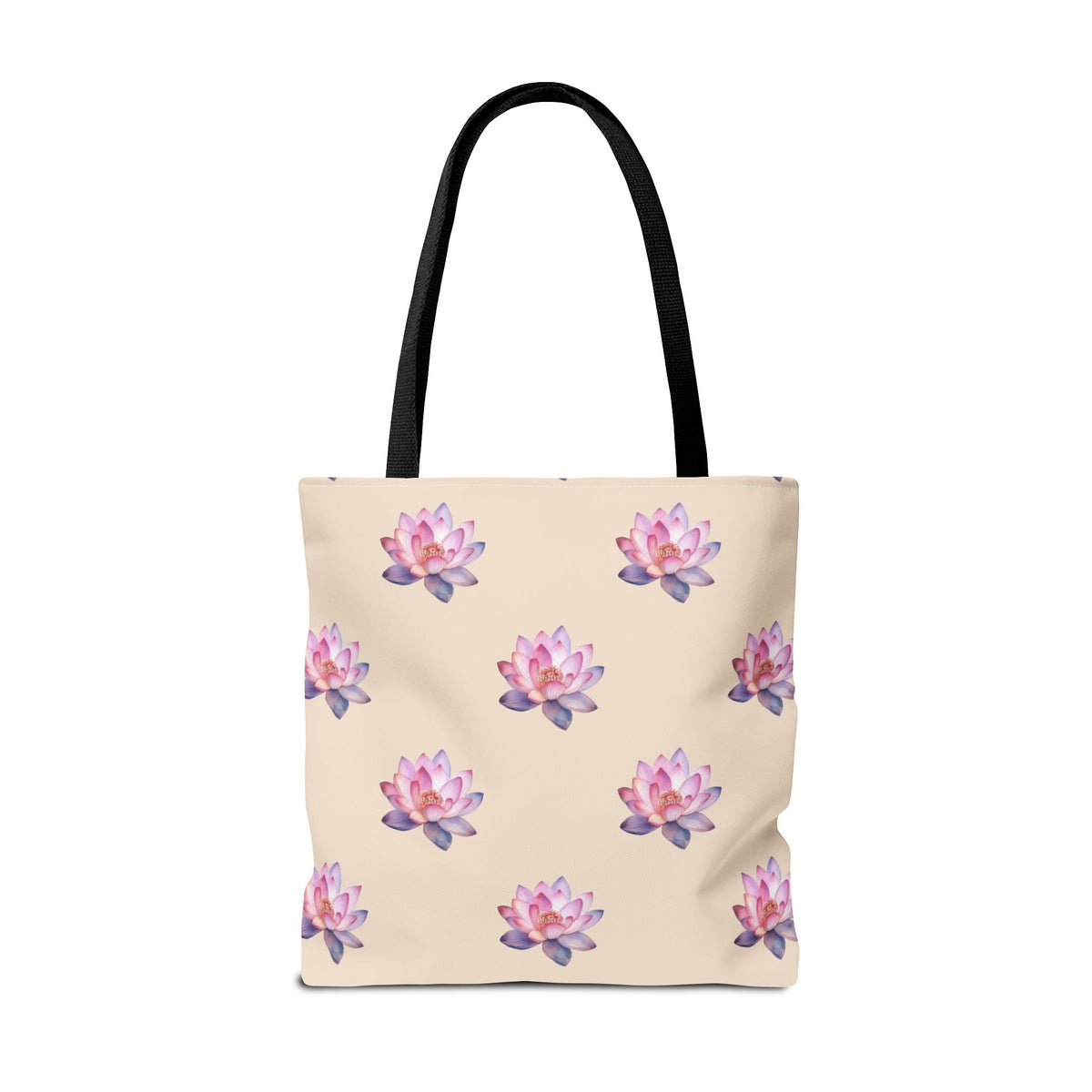 Lotus Pattern Tote Bag – Pink Watercolor Floral All-Over Print