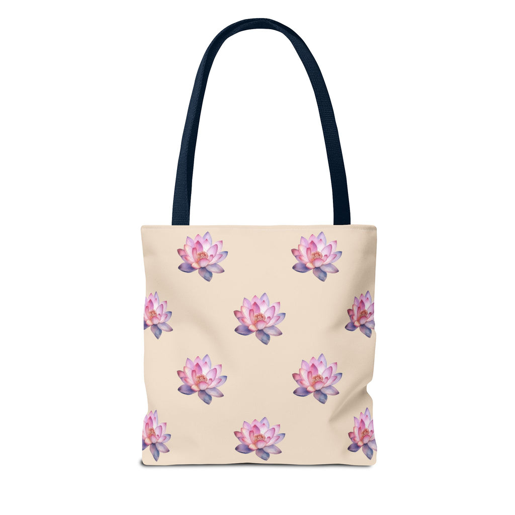 Lotus Pattern Tote Bag – Pink Watercolor Floral All-Over Print