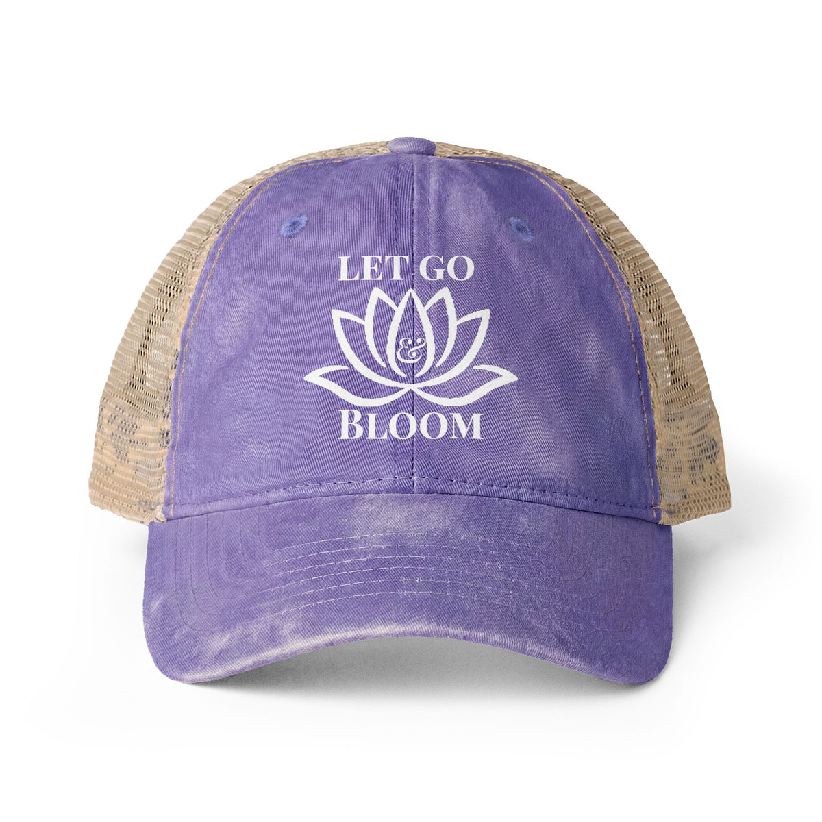Women's Washed Mesh-Back Cap - Let Go & Bloom