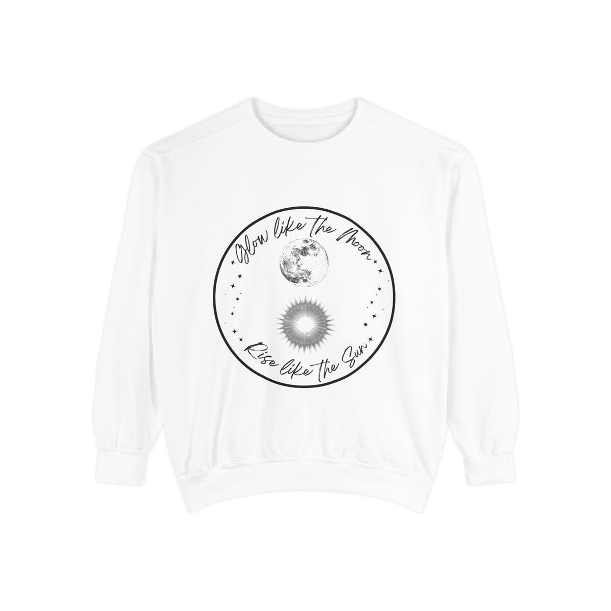 Moon & Sun Lotus Sweatshirt — "Glow Like the Moon, Rise Like the Sun"