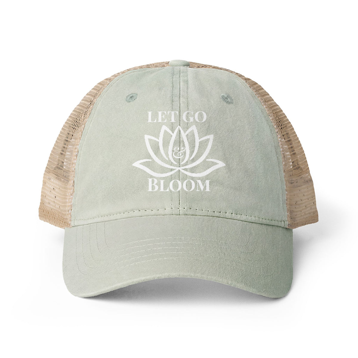 Women's Washed Mesh-Back Cap - Let Go & Bloom