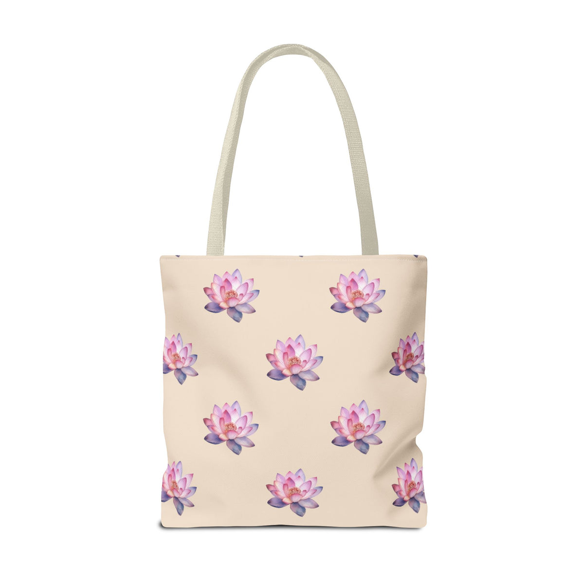 Lotus Pattern Tote Bag – Pink Watercolor Floral All-Over Print