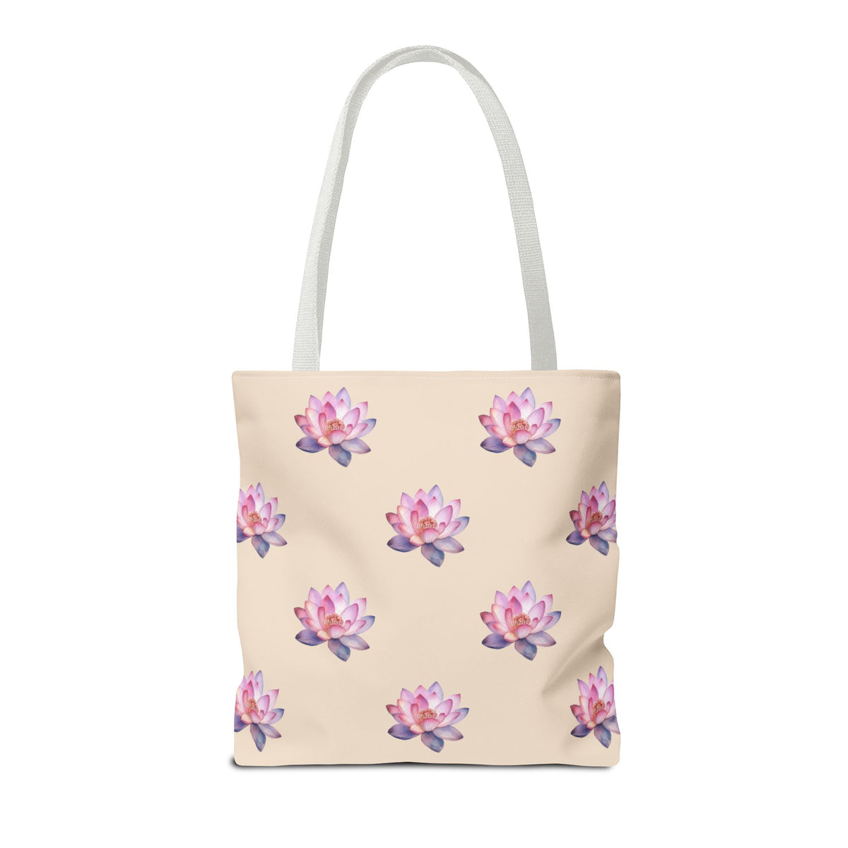 Lotus Pattern Tote Bag – Pink Watercolor Floral All-Over Print
