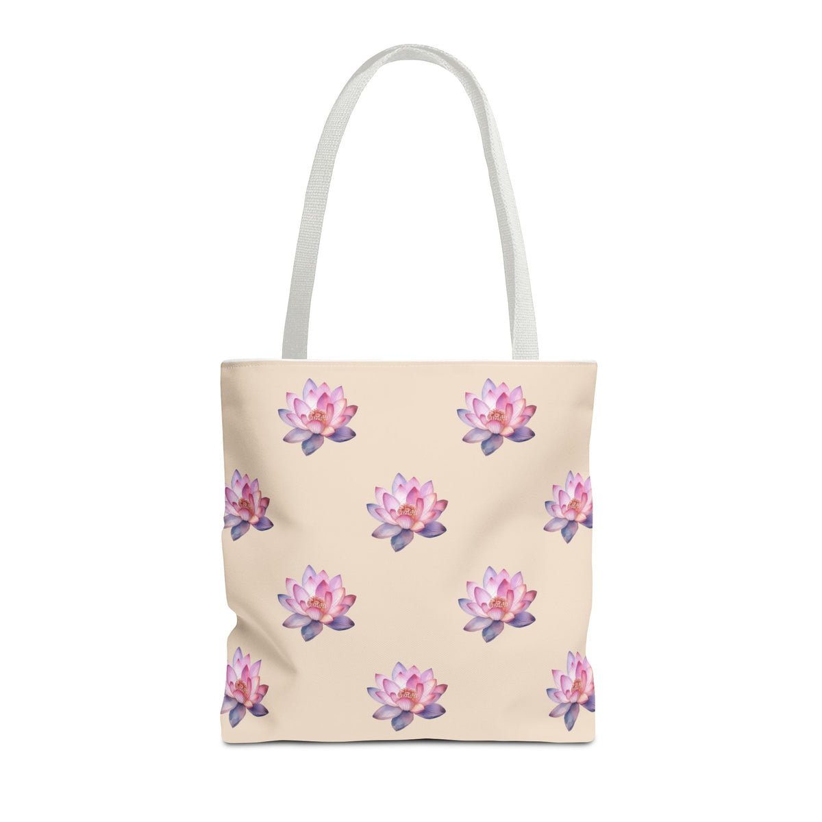 Lotus Pattern Tote Bag – Pink Watercolor Floral All-Over Print