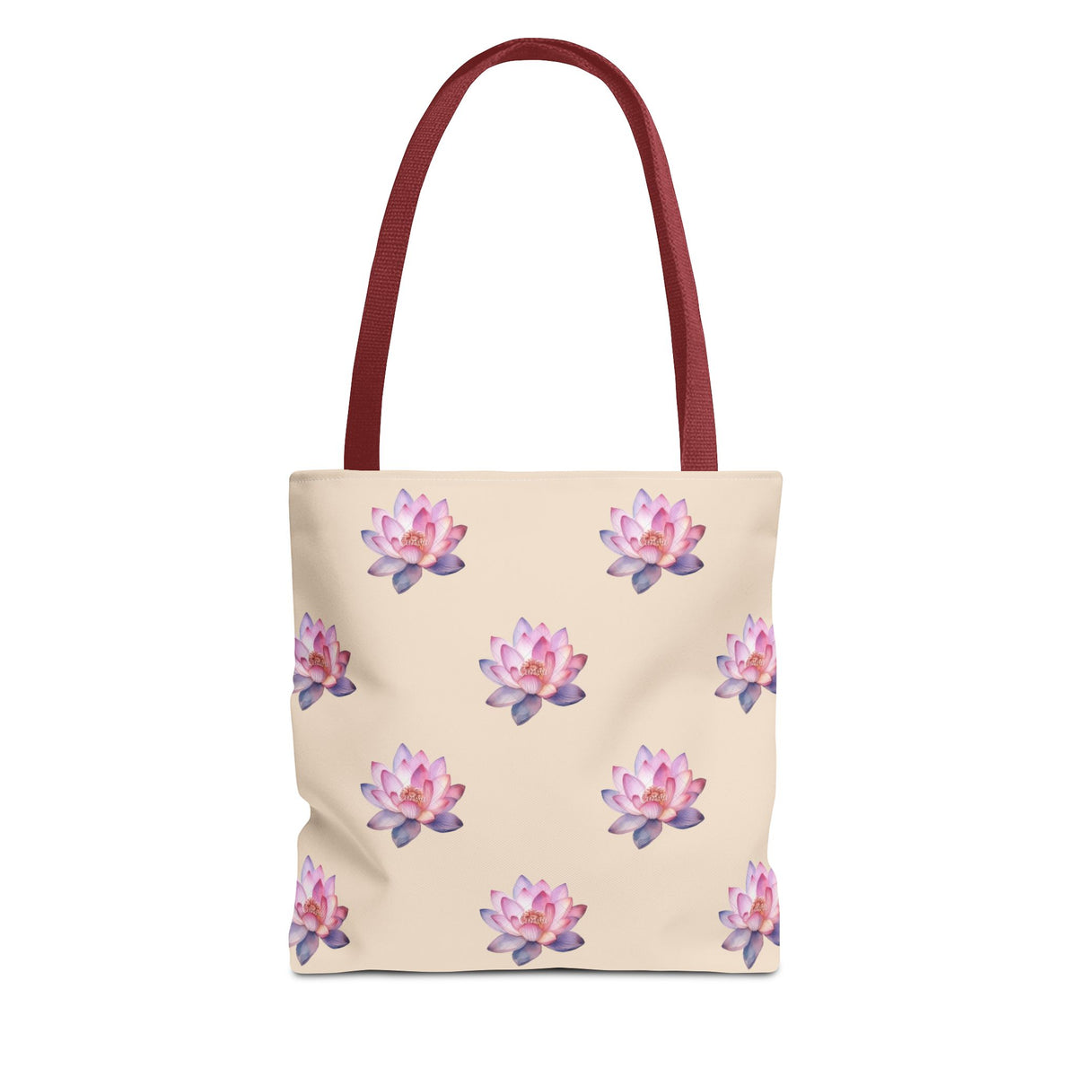 Lotus Pattern Tote Bag – Pink Watercolor Floral All-Over Print