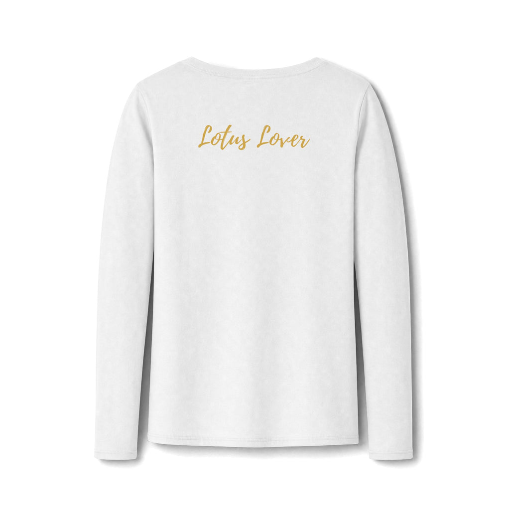 Lotus Lover V-Neck Tee — Golden Lotus Bloom From Your Own Love Inspirational Long Sleeve