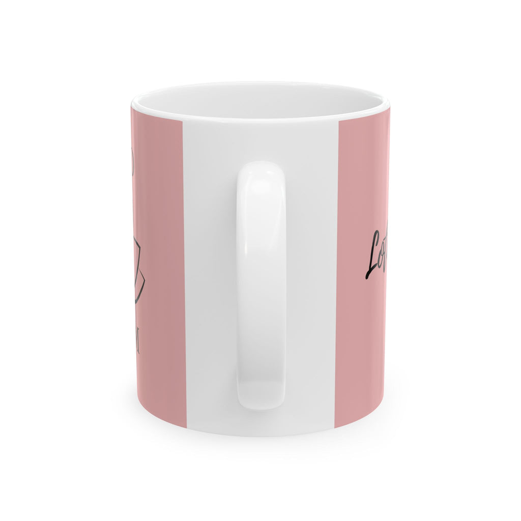 Let Go & Bloom Ceramic Mug — Floral Pink Coffee Cup (11oz)