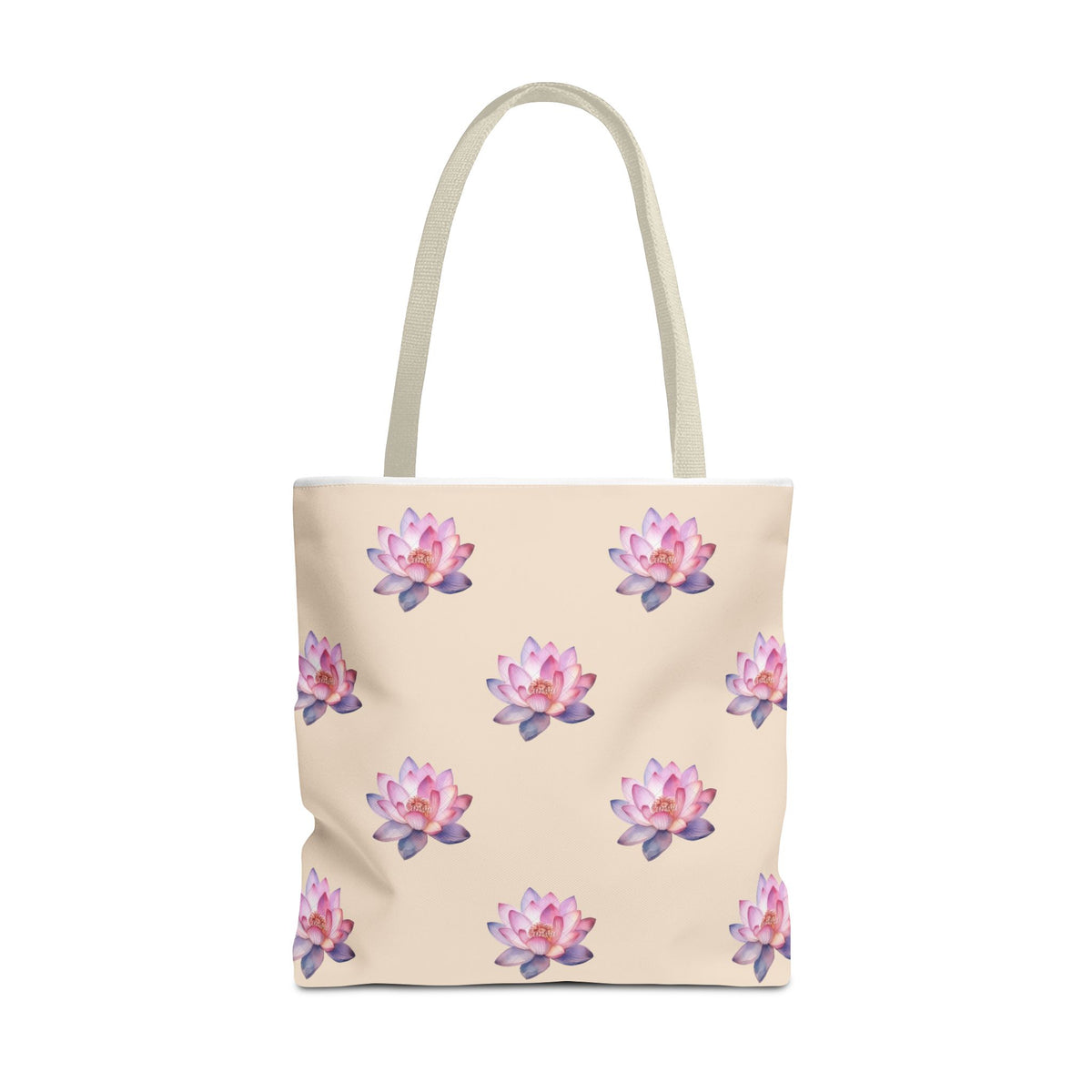 Lotus Pattern Tote Bag – Pink Watercolor Floral All-Over Print