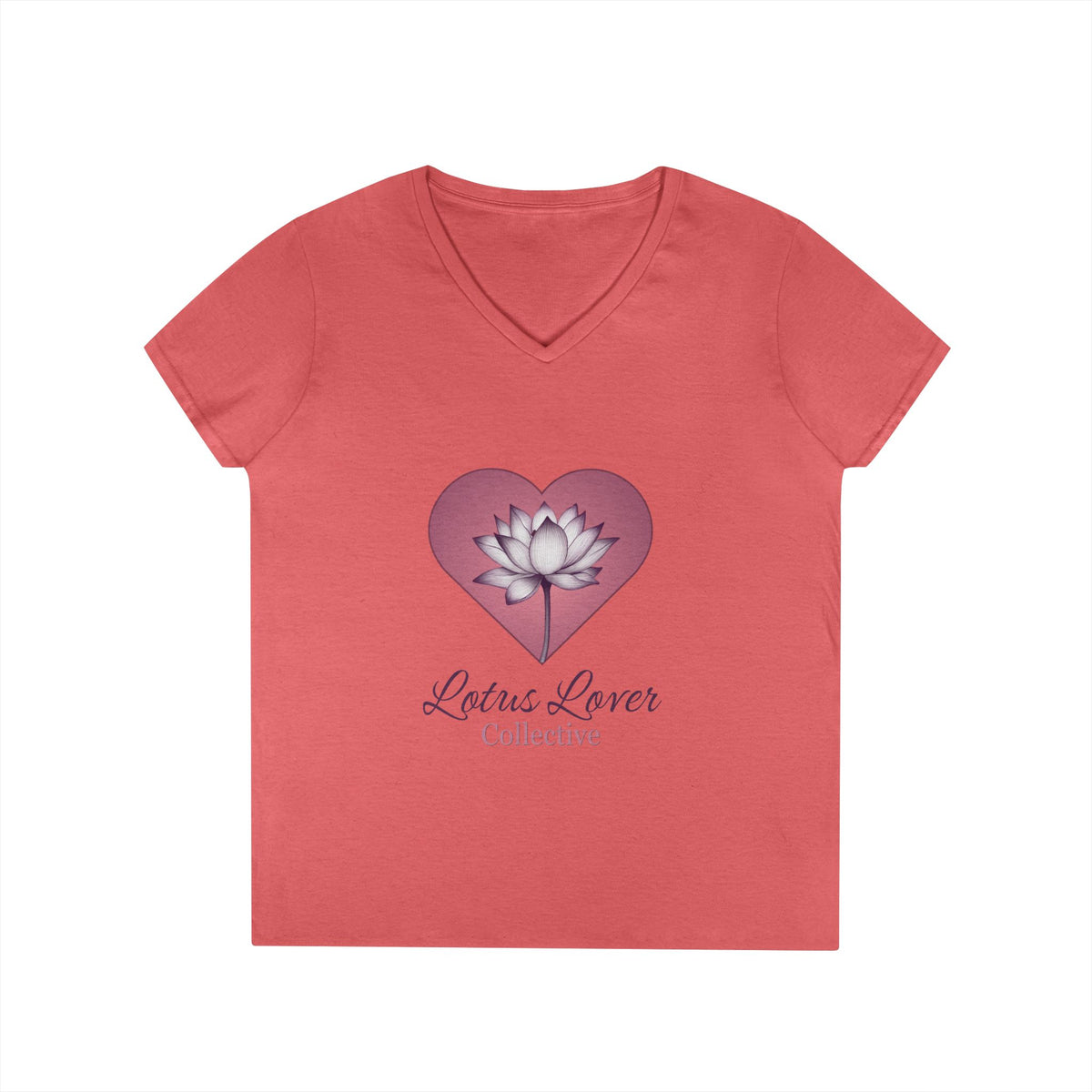 Lotus Lover Collective V-Neck Tee — Floral Heart Shirt