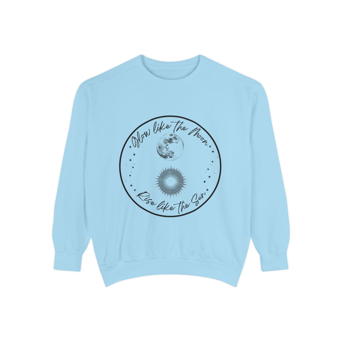 Moon & Sun Lotus Sweatshirt — "Glow Like the Moon, Rise Like the Sun"