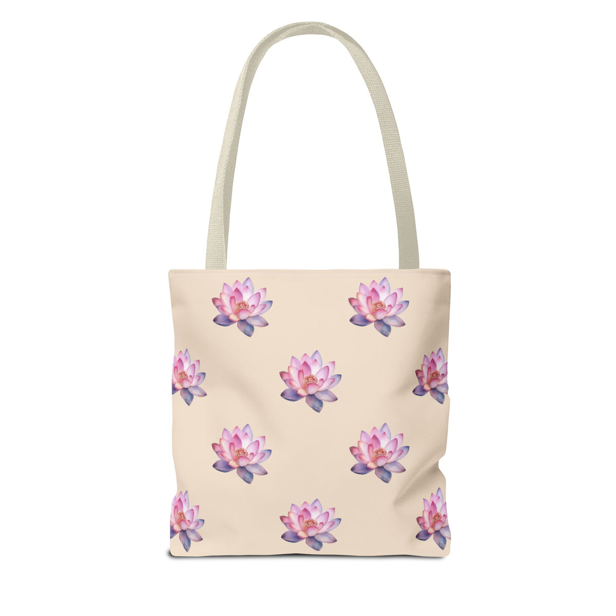 Lotus Pattern Tote Bag – Pink Watercolor Floral All-Over Print