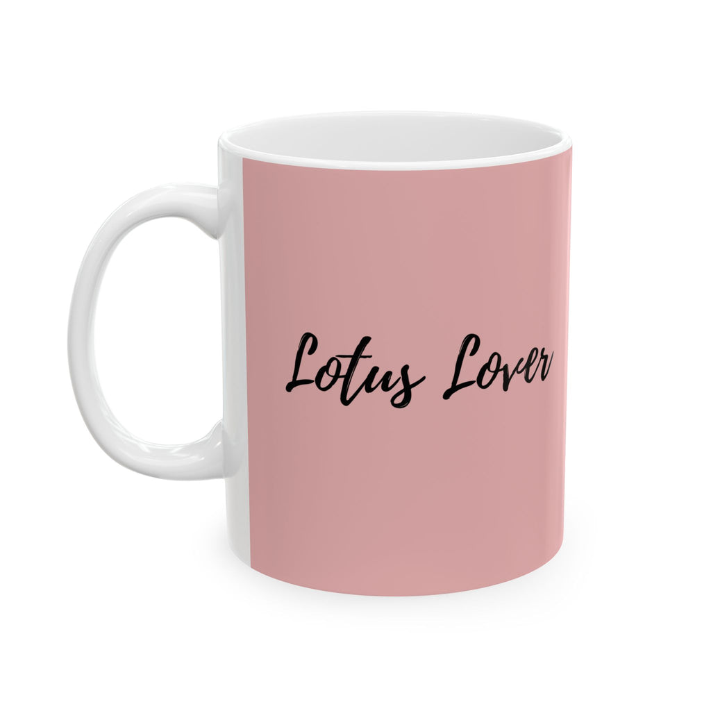 Let Go & Bloom Ceramic Mug — Floral Pink Coffee Cup (11oz)