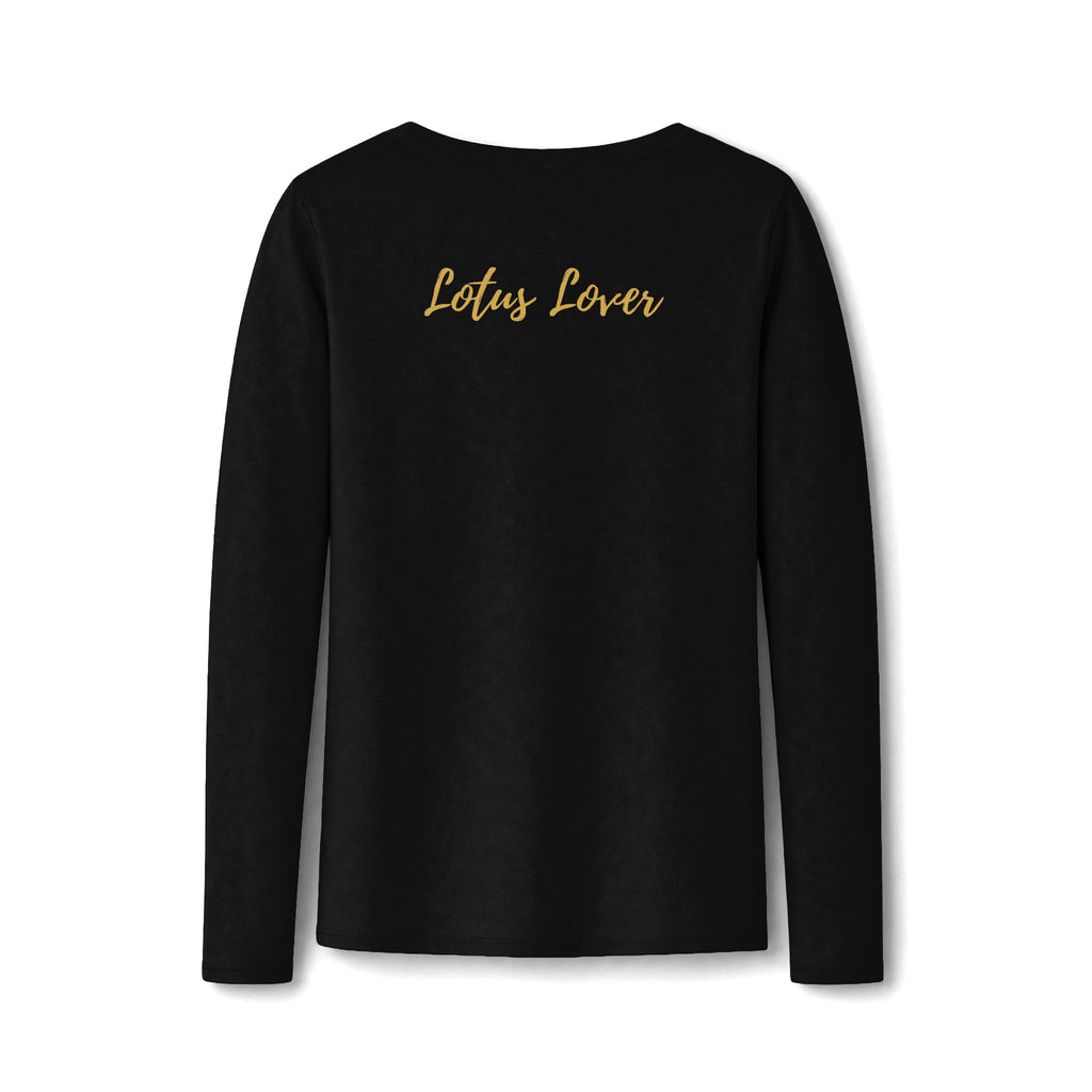 Lotus Lover V-Neck Tee — Golden Lotus Bloom From Your Own Love Inspirational Long Sleeve