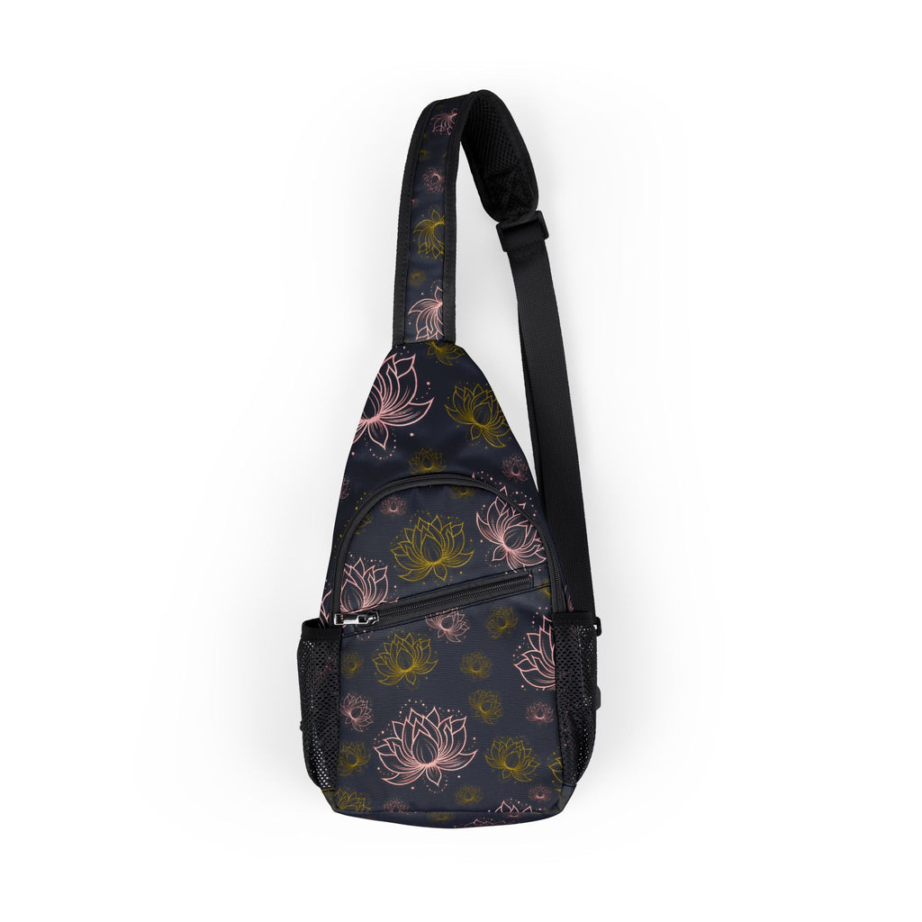 Chest Bag Pink and Gold Lotus (AOP)