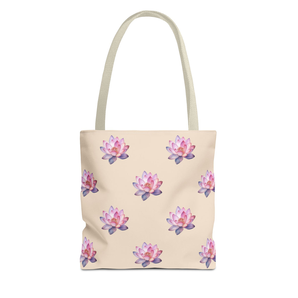 Lotus Pattern Tote Bag – Pink Watercolor Floral All-Over Print