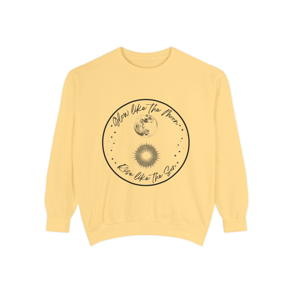 Moon & Sun Lotus Sweatshirt — "Glow Like the Moon, Rise Like the Sun"
