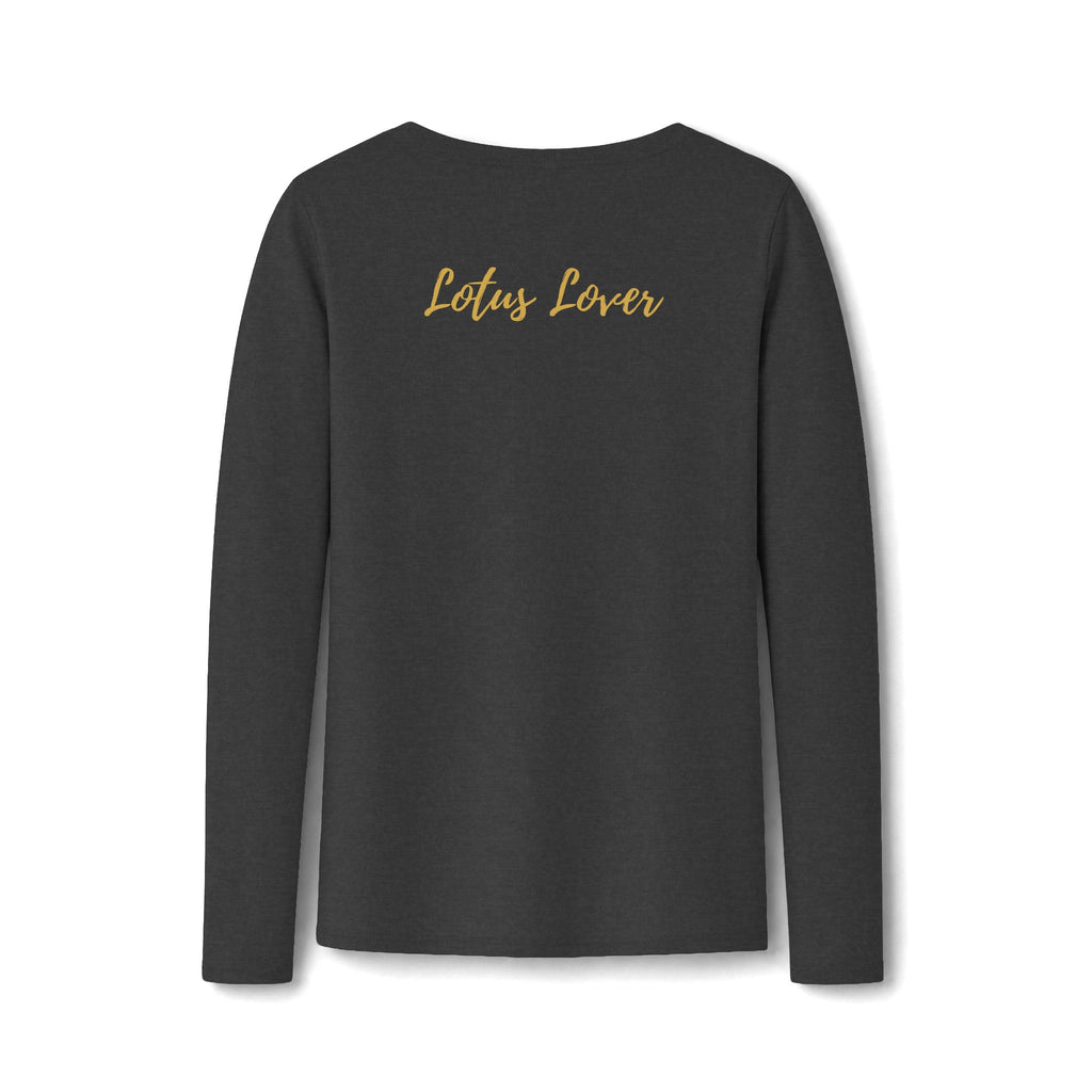 Lotus Lover V-Neck Tee — Golden Lotus Bloom From Your Own Love Inspirational Long Sleeve