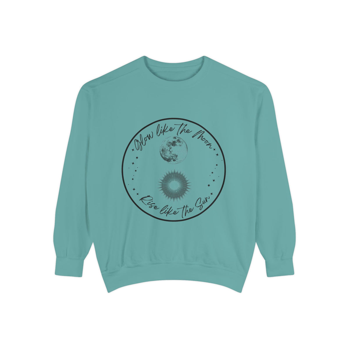 Moon & Sun Lotus Sweatshirt — "Glow Like the Moon, Rise Like the Sun"