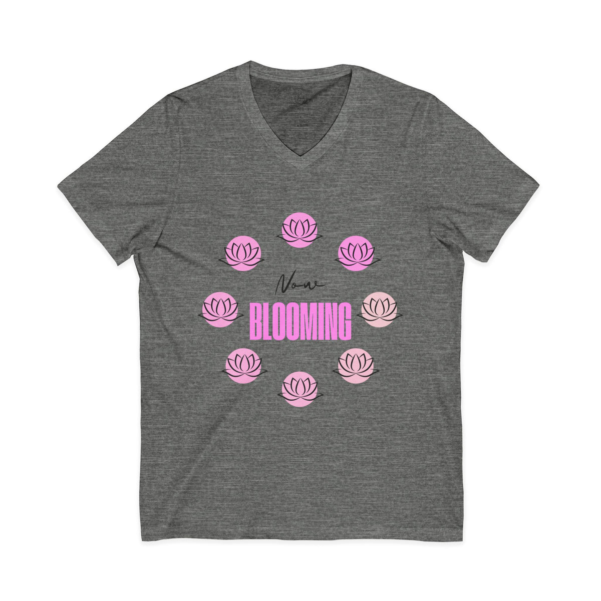 Jersey Short Sleeve V-Neck Tee "Now Blooming"