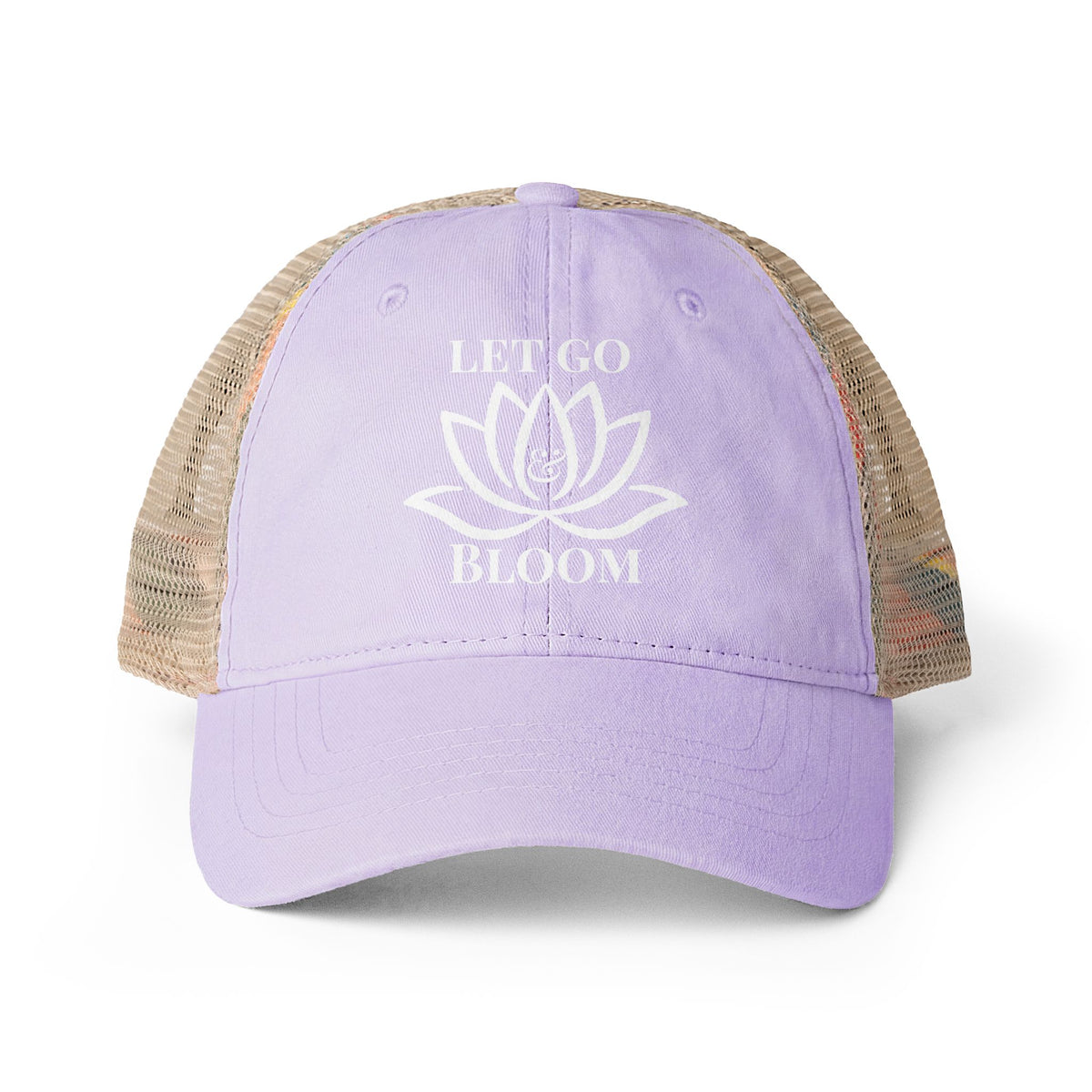 Women's Washed Mesh-Back Cap - Let Go & Bloom