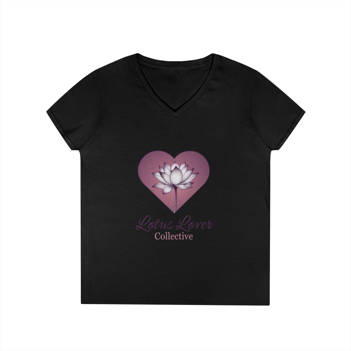 Lotus Lover Collective V-Neck Tee — Floral Heart Shirt