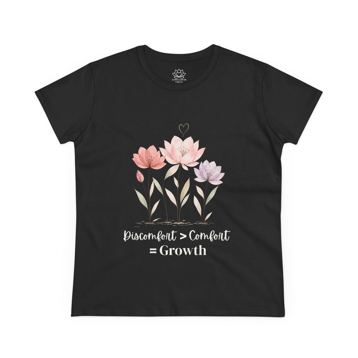 Women's Midweight Cotton Tee - Discomfort > Comfort = Growth
