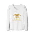 Lotus Lover V-Neck Tee — Golden Lotus Bloom From Your Own Love Inspirational Long Sleeve