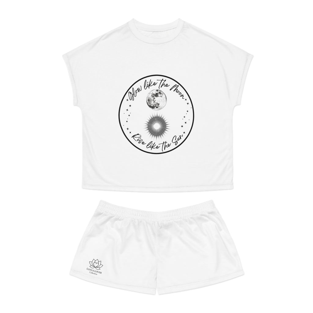 Celestial Lotus Pajama Set — "Glow Like the Moon, Rise Like the Sun" Women's Sleepwear
