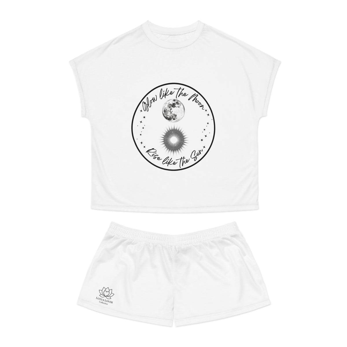 Celestial Lotus Pajama Set — "Glow Like the Moon, Rise Like the Sun" Women's Sleepwear