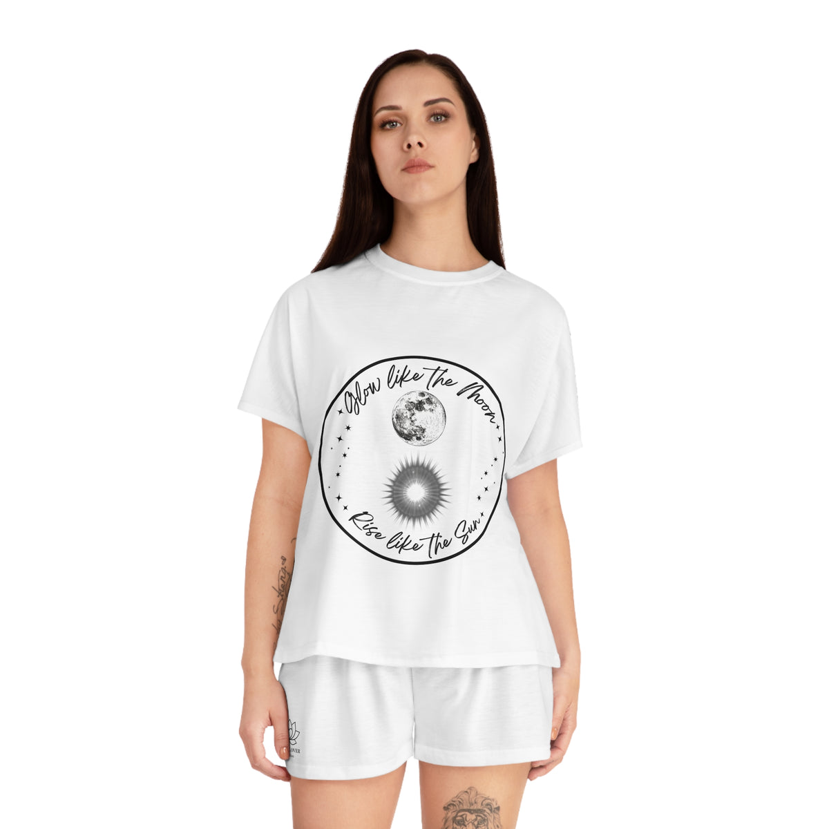 Celestial Lotus Pajama Set — "Glow Like the Moon, Rise Like the Sun" Women's Sleepwear