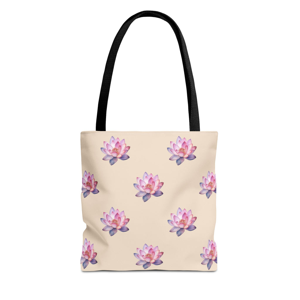 Lotus Pattern Tote Bag – Pink Watercolor Floral All-Over Print