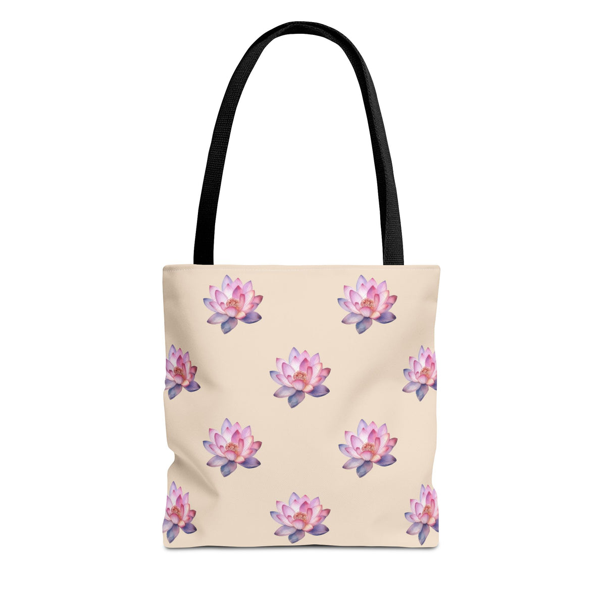 Lotus Pattern Tote Bag – Pink Watercolor Floral All-Over Print