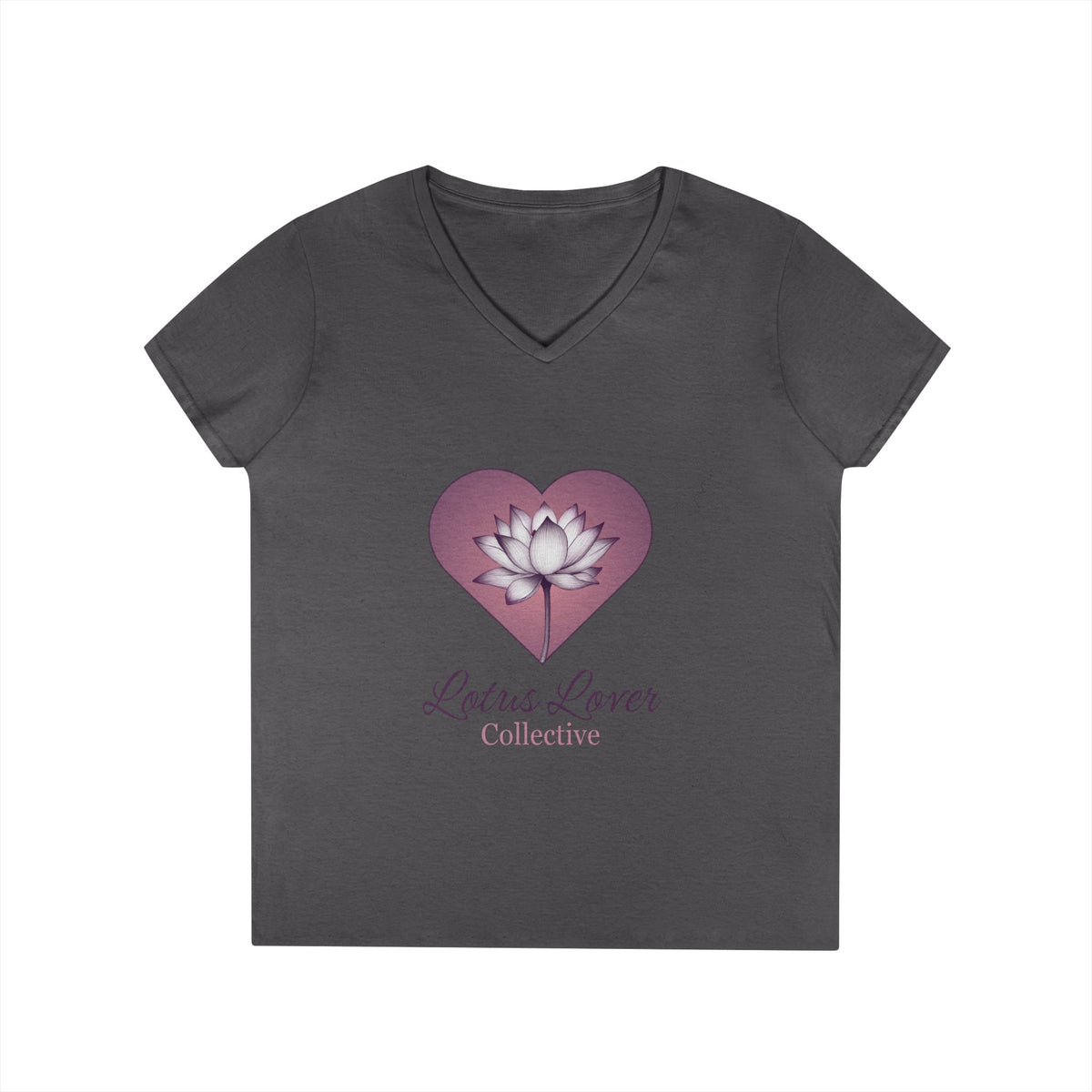 Lotus Lover Collective V-Neck Tee — Floral Heart Shirt