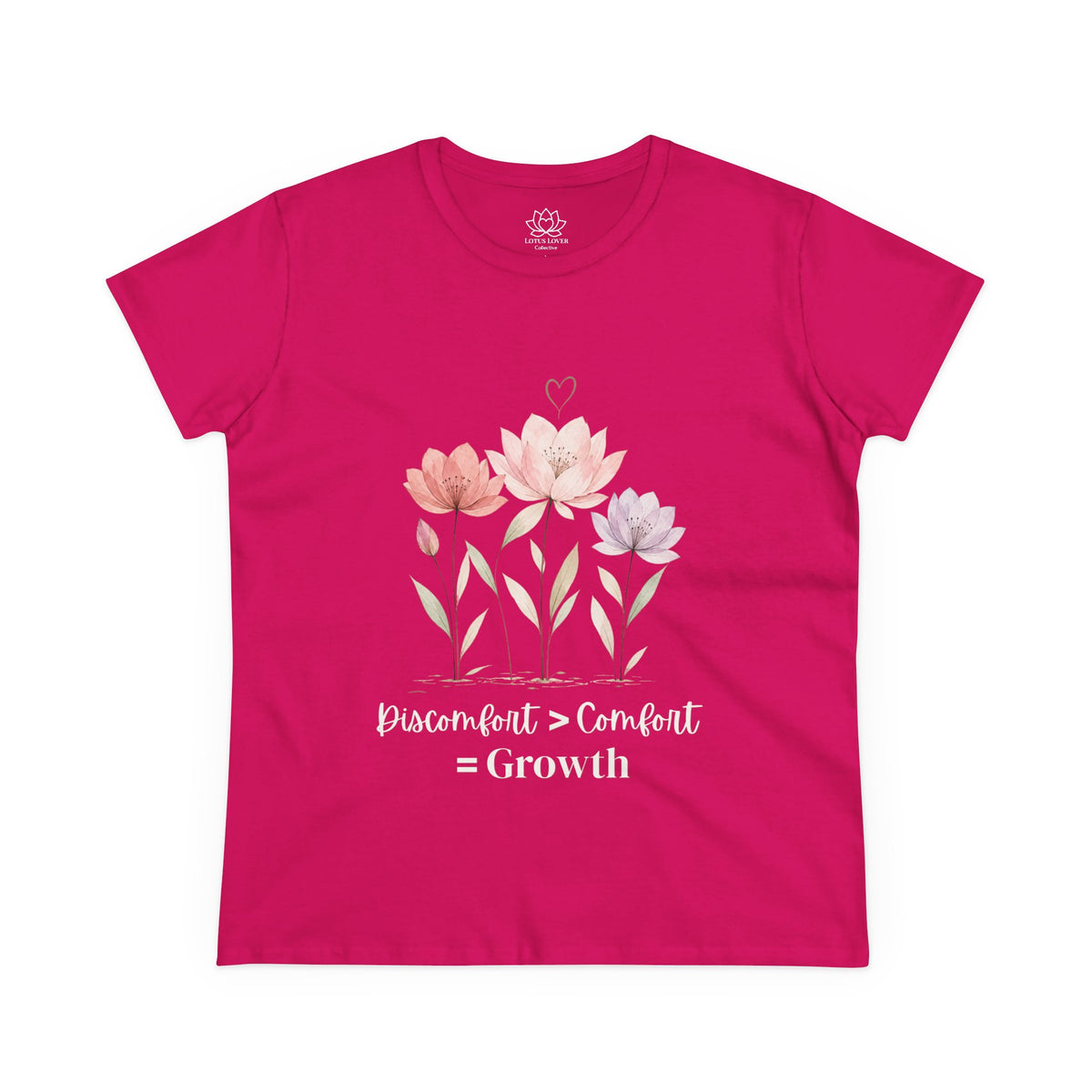 Women's Midweight Cotton Tee - Discomfort > Comfort = Growth