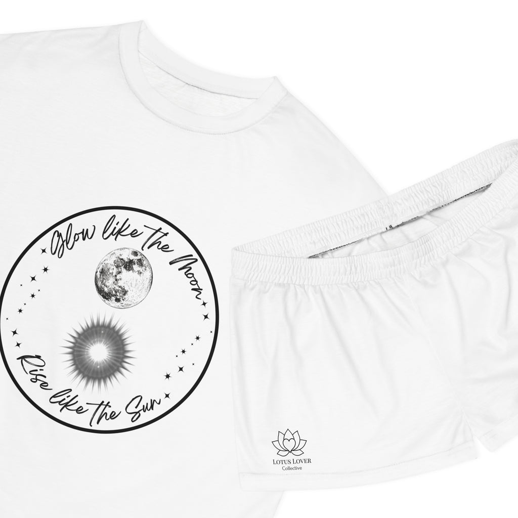 Celestial Lotus Pajama Set — "Glow Like the Moon, Rise Like the Sun" Women's Sleepwear