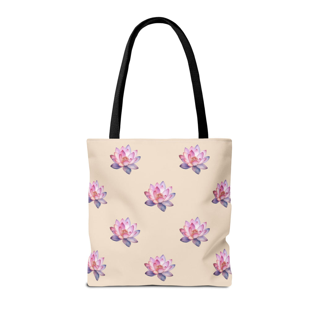 Lotus Pattern Tote Bag – Pink Watercolor Floral All-Over Print