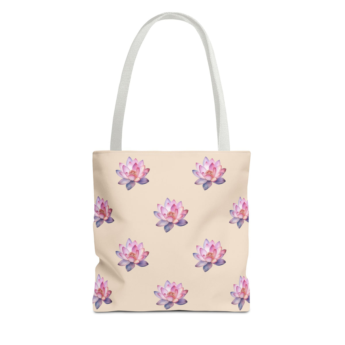 Lotus Pattern Tote Bag – Pink Watercolor Floral All-Over Print