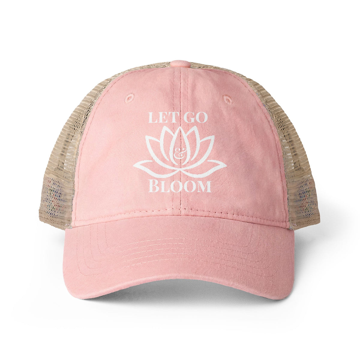 Women's Washed Mesh-Back Cap - Let Go & Bloom